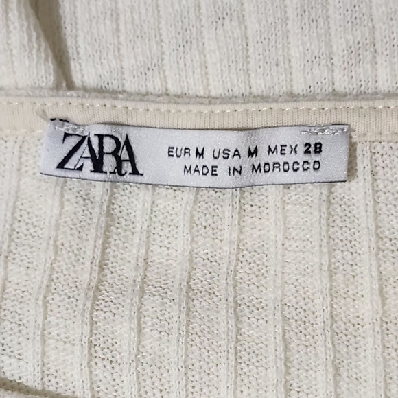 Zara Cream Blouse with Tie Sleeves - Picture 3 of 7